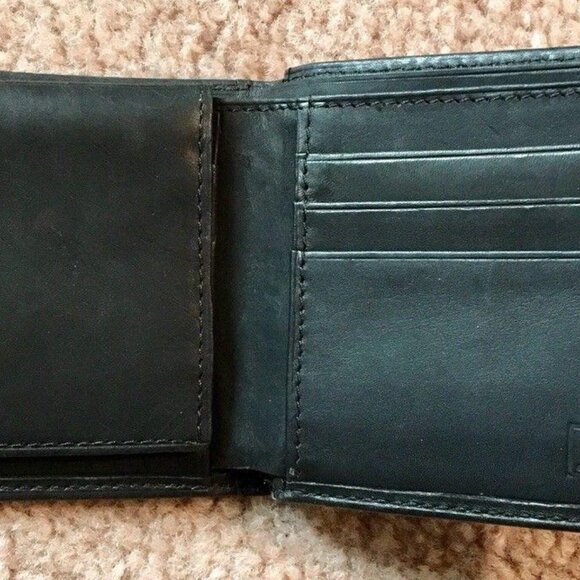 MEN’S WALLET, BLACK LEATHER BI-FOLD, JERRY GARCIA DESIGN, RARE - Picture 10 of 10